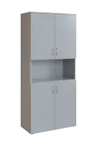 N 5 - 84DN kancelářská skříň, 4-dveřová/nika, 1800x800x400, šedá